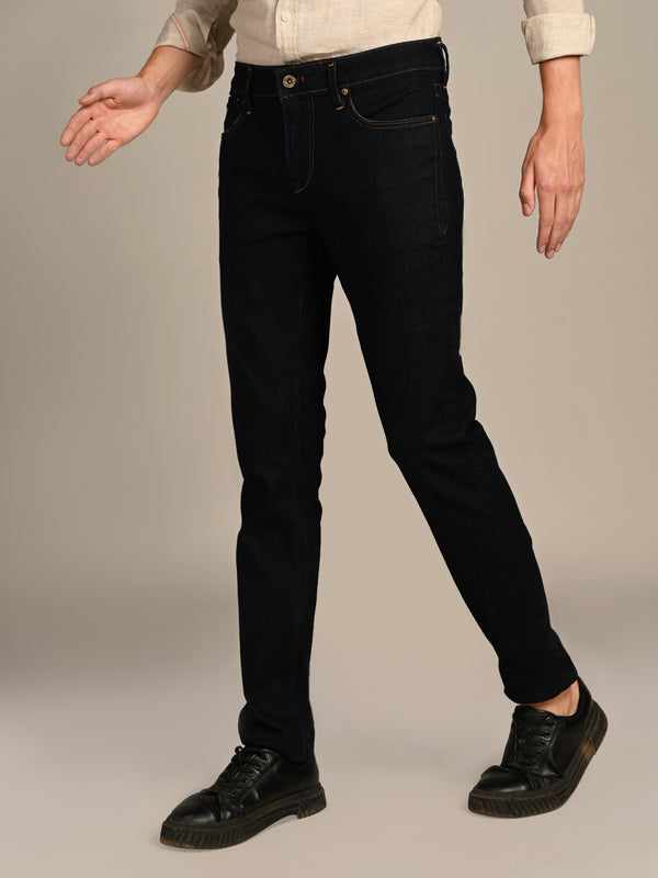 Killer Men Dark Blue Solid Slim Fit Jeans