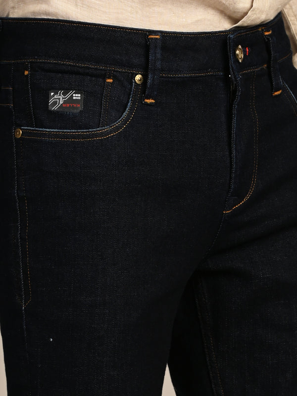Killer Men Dark Blue Solid Slim Fit Jeans