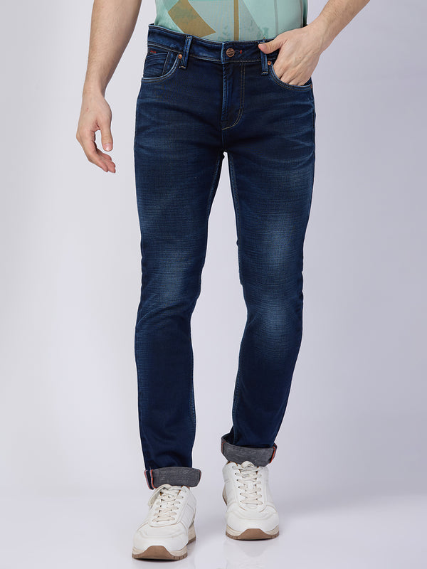 Killer Men Dark Blue Solid Slim Fit Jeans