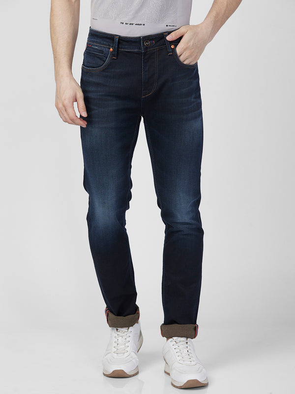 Killer Men Dark Blue Solid Slim Fit Jeans