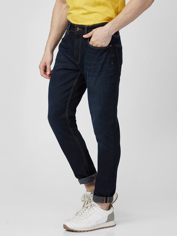 Killer Men Dark Blue Solid Slim Fit Jeans
