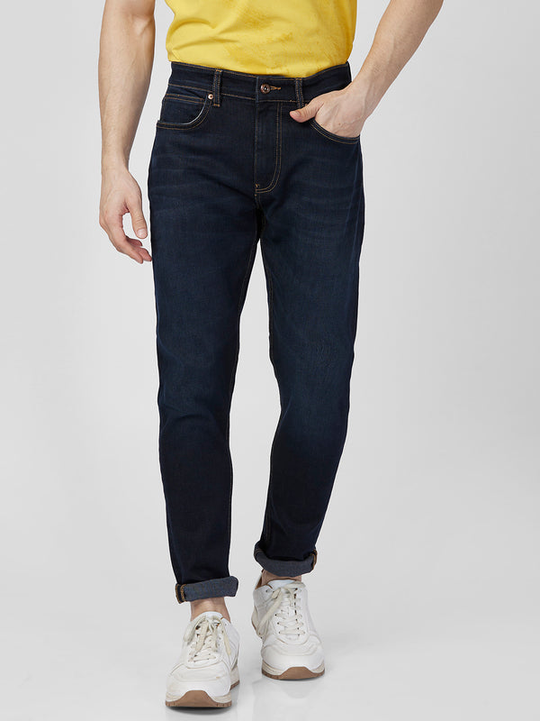 Killer Men Dark Blue Solid Slim Fit Jeans