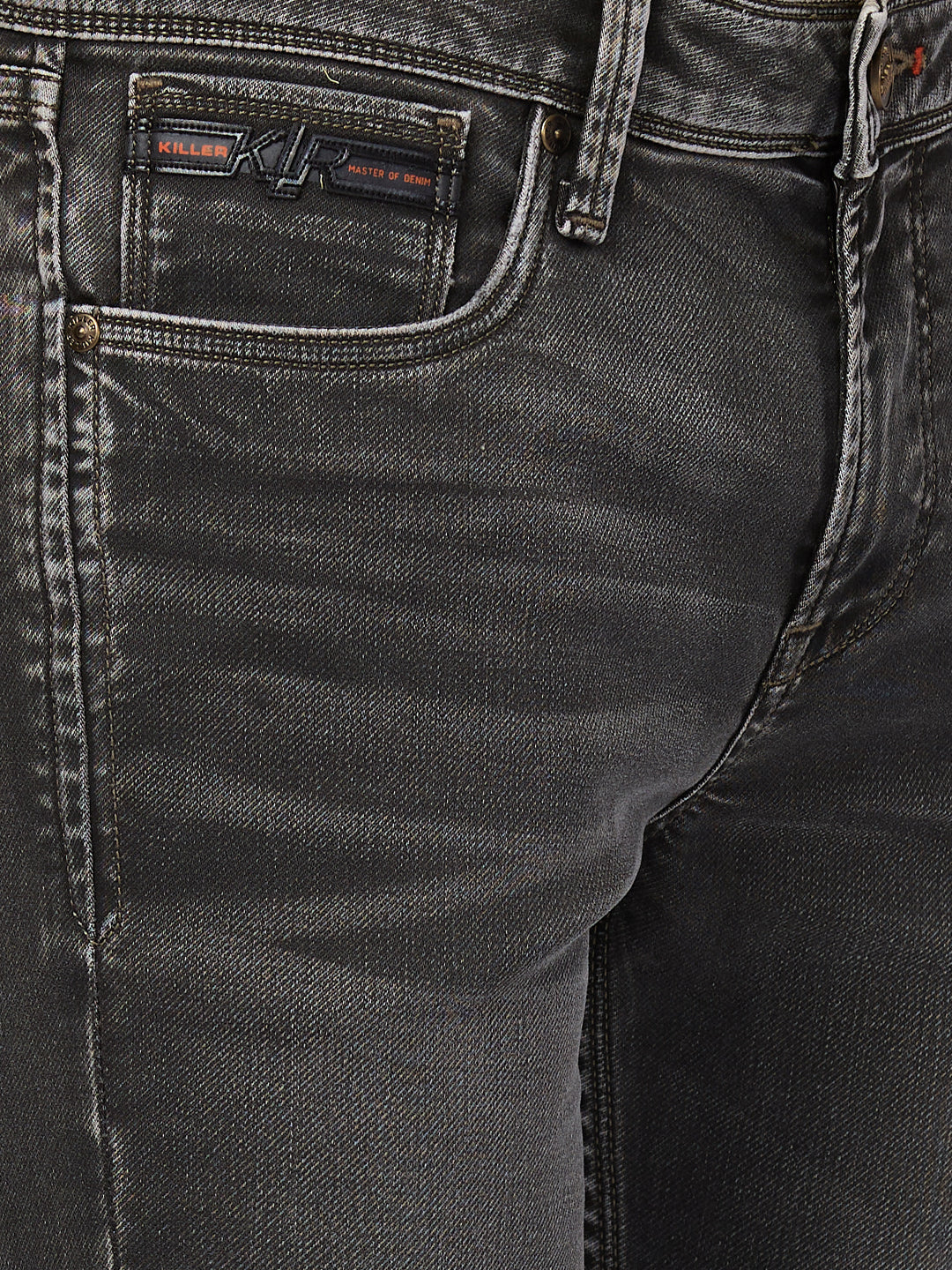 Killer Men Dark Green Solid Slim Fit Jeans