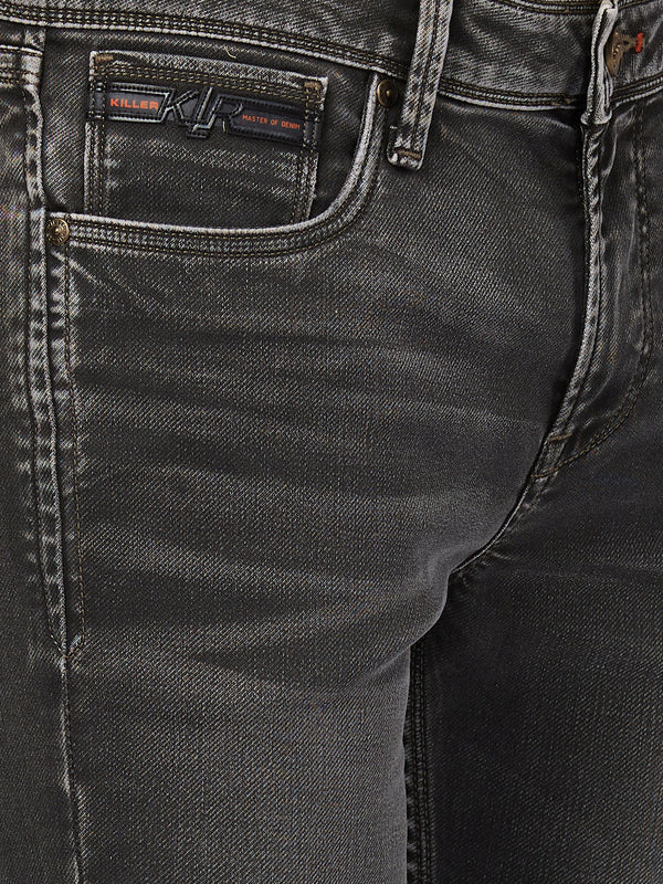 Killer Men Dark Green Solid Slim Fit Jeans