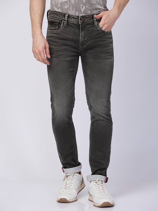 Killer Men Dark Green Solid Slim Fit Jeans