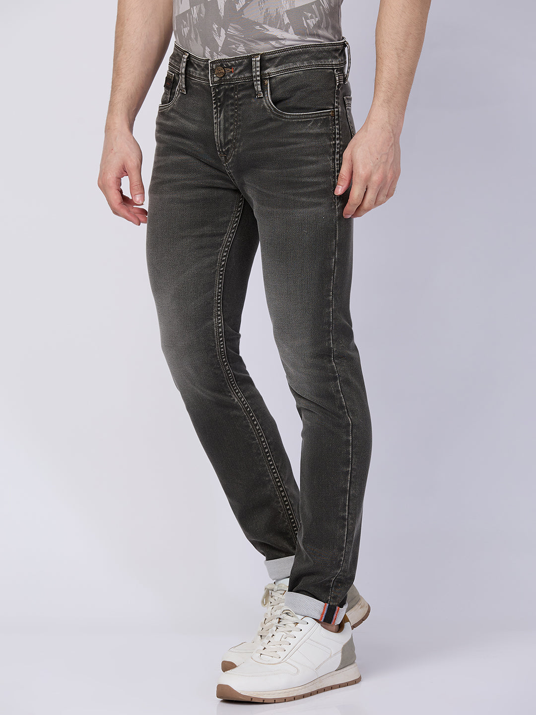 Killer Men Dark Green Solid Slim Fit Jeans
