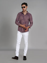 Killer Men Dusty Pink Solid Slim Fit Shirts