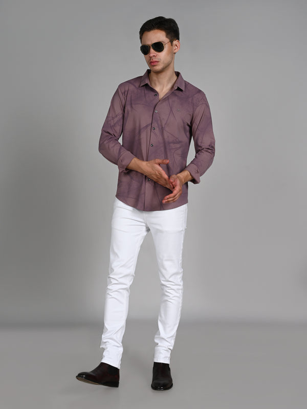 Killer Men Dusty Pink Solid Slim Fit Shirts