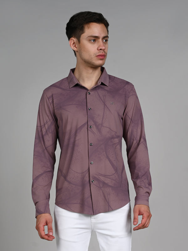Killer Men Dusty Pink Solid Slim Fit Shirts