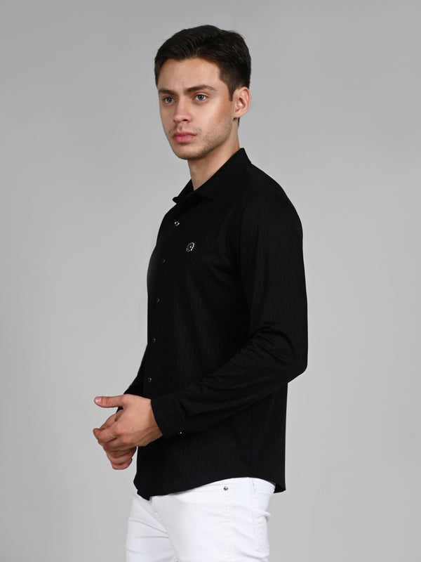 Killer Men Black Solid Slim Fit Shirts