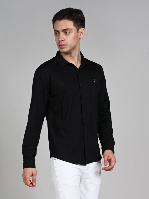 Killer Men Black Solid Slim Fit Shirts
