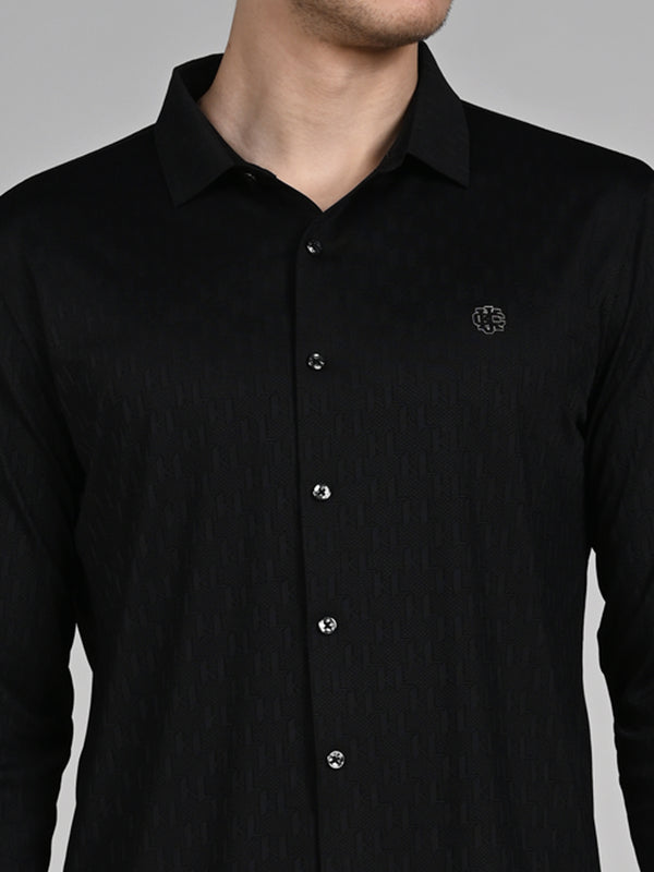 Killer Men Black Solid Slim Fit Shirts