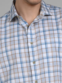 Killer Men White Checks Slim Fit Shirts
