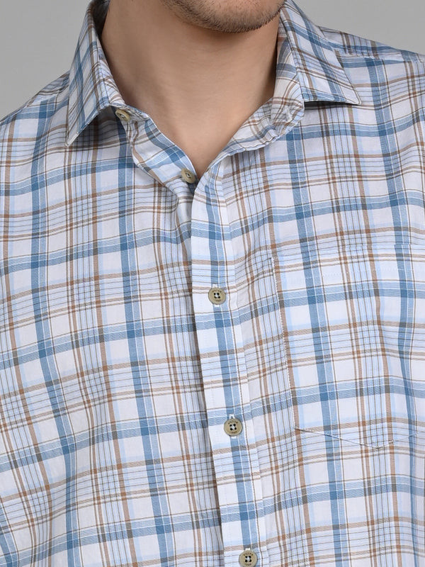 Killer Men White Checks Slim Fit Shirts