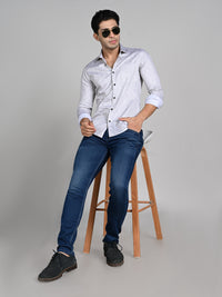 Killer Men Beige Printed Slim Fit Shirts