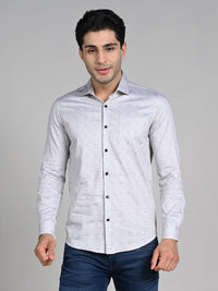 Killer Men Beige Printed Slim Fit Shirts
