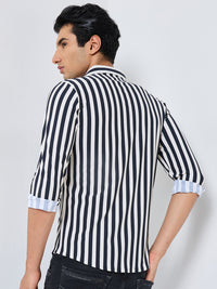 Killer Men Black Stripe Slim Fit Shirts