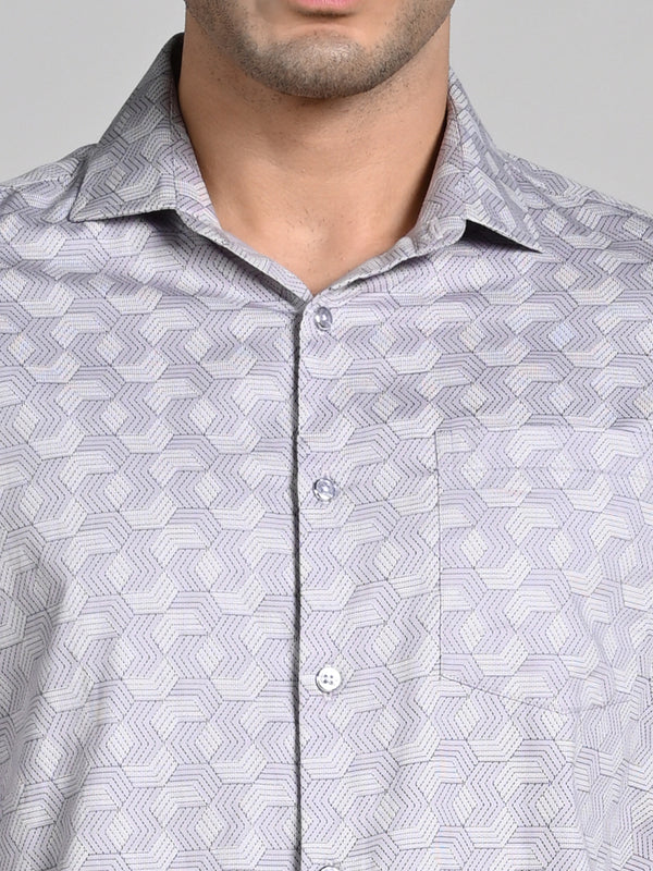 Killer Men Purple Printed Slim Fit Shirts