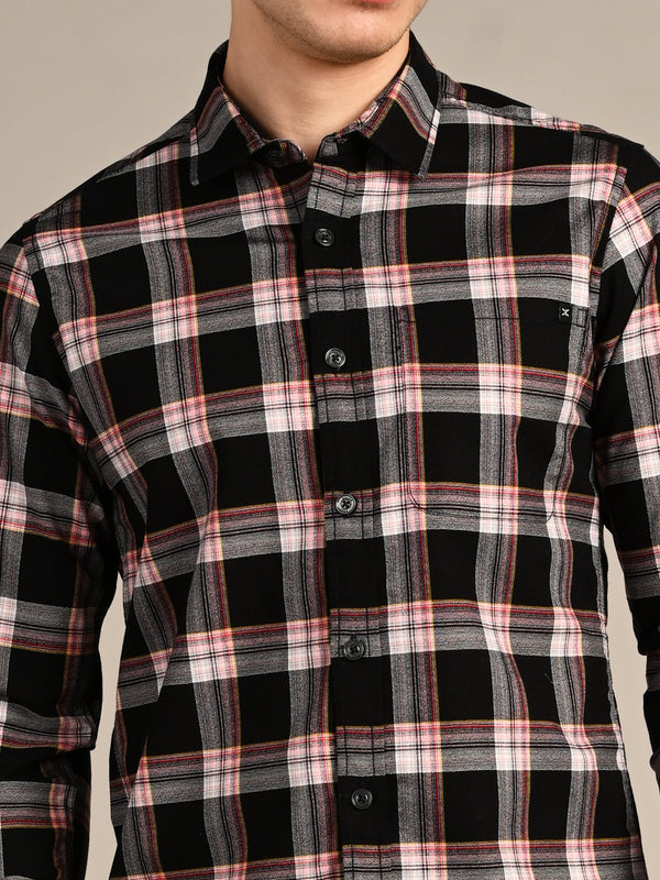 Killer Men Black Checks Slim Fit Shirts