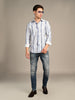 Killer Men Blue Printed Slim Fit Shirts
