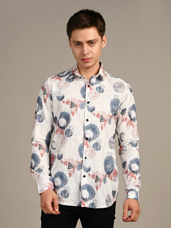 Killer Men Blue Printed Slim Fit Shirts