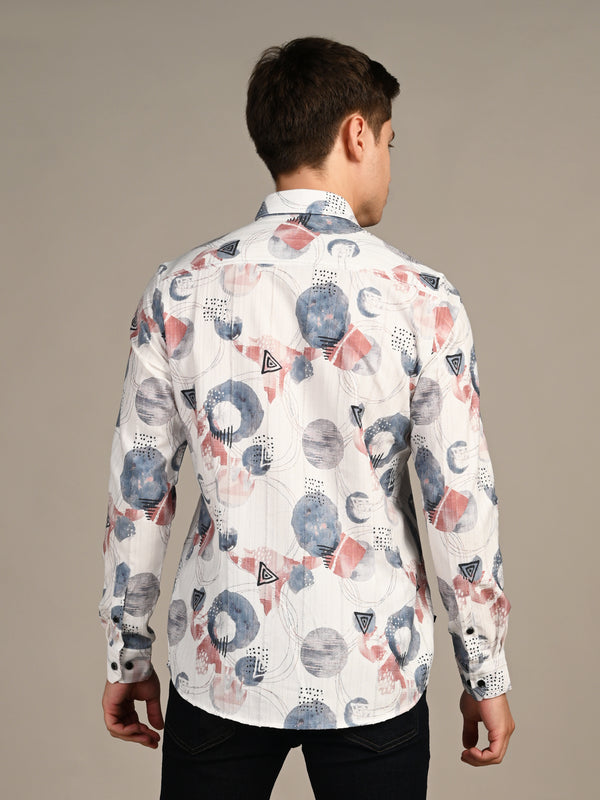 Killer Men Blue Printed Slim Fit Shirts