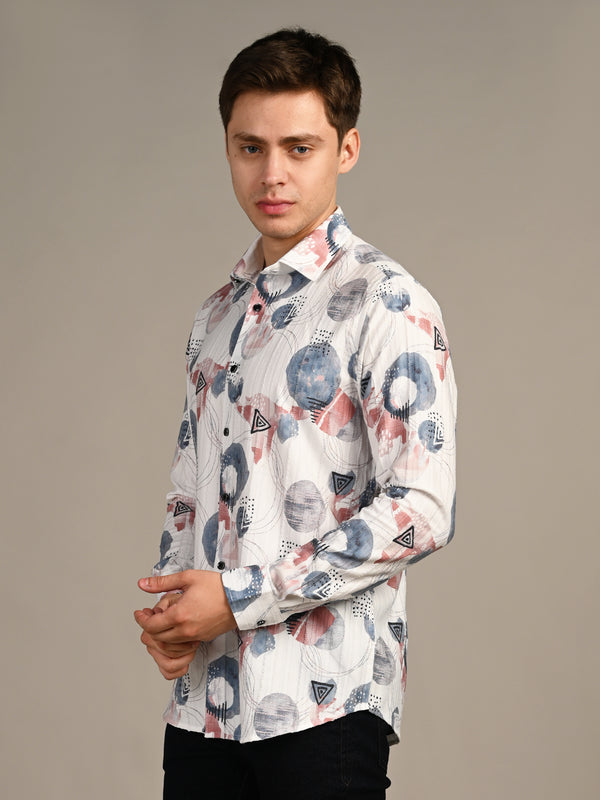 Killer Men Blue Printed Slim Fit Shirts