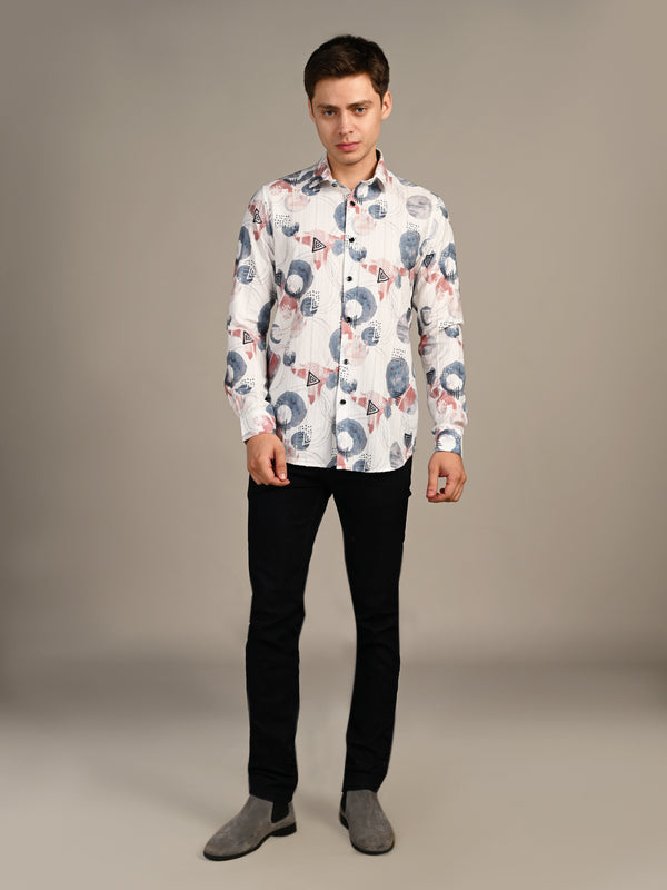 Killer Men Blue Printed Slim Fit Shirts
