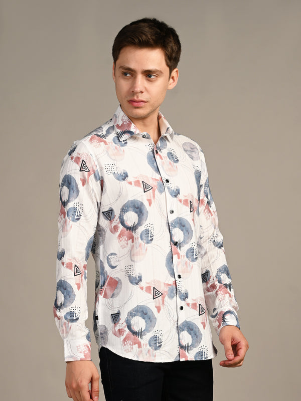Killer Men Blue Printed Slim Fit Shirts