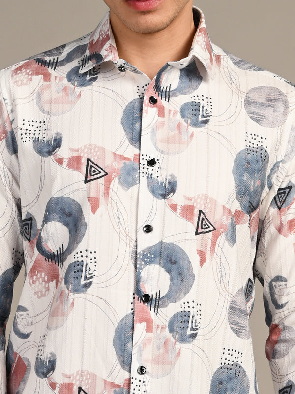 Killer Men Blue Printed Slim Fit Shirts