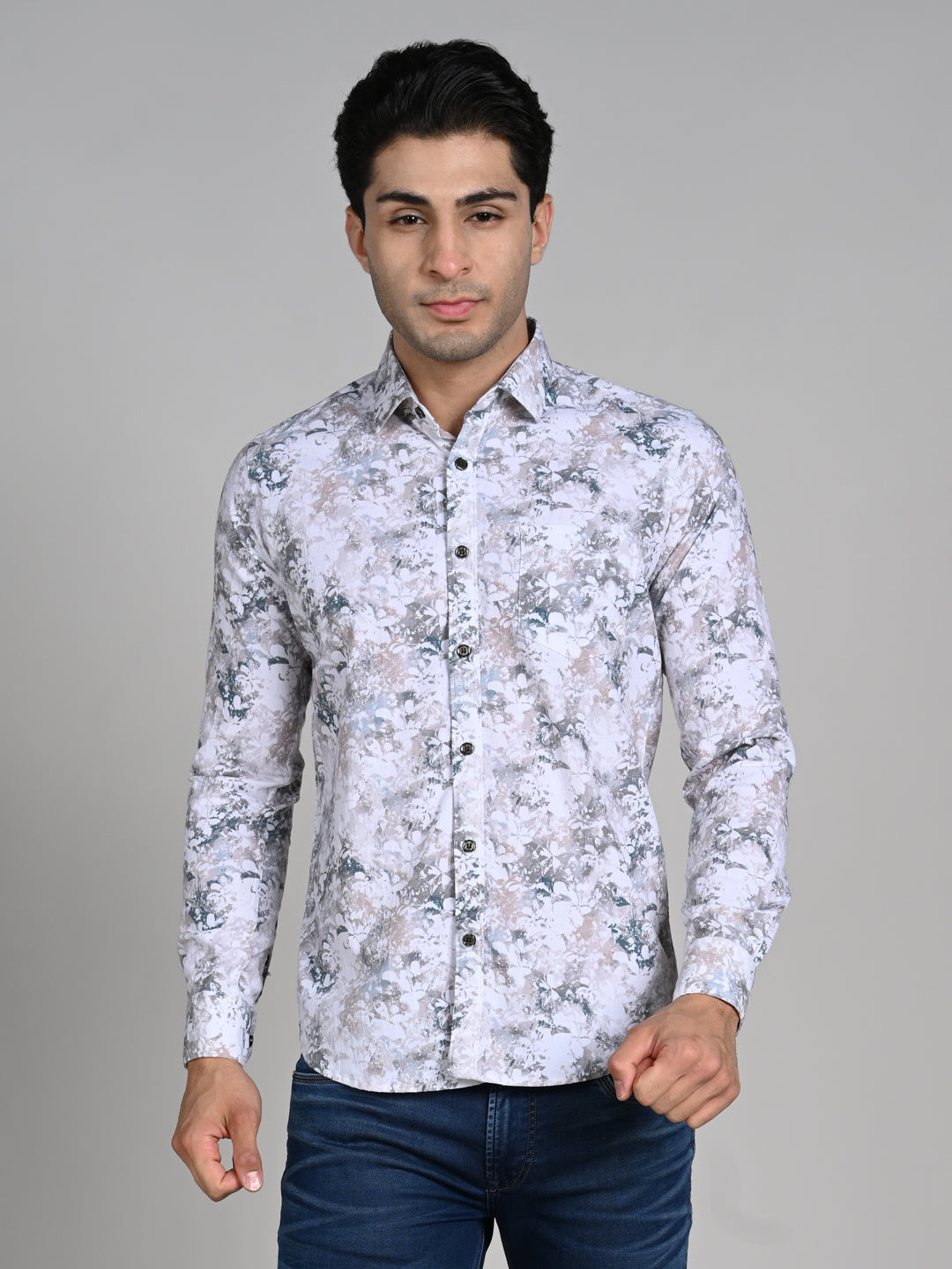 Killer Men Green Printed Slim Fit Shirts