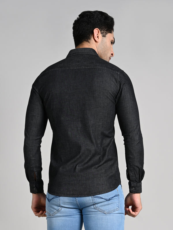 Killer Men Black Solid Slim Fit Shirts