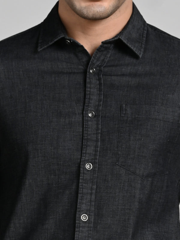 Killer Men Black Solid Slim Fit Shirts