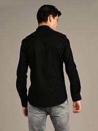 Killer Men Black Solid Slim Fit Shirts