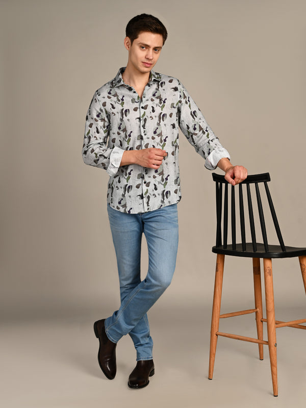 Killer Men Green Printed Straight Fit Shirts