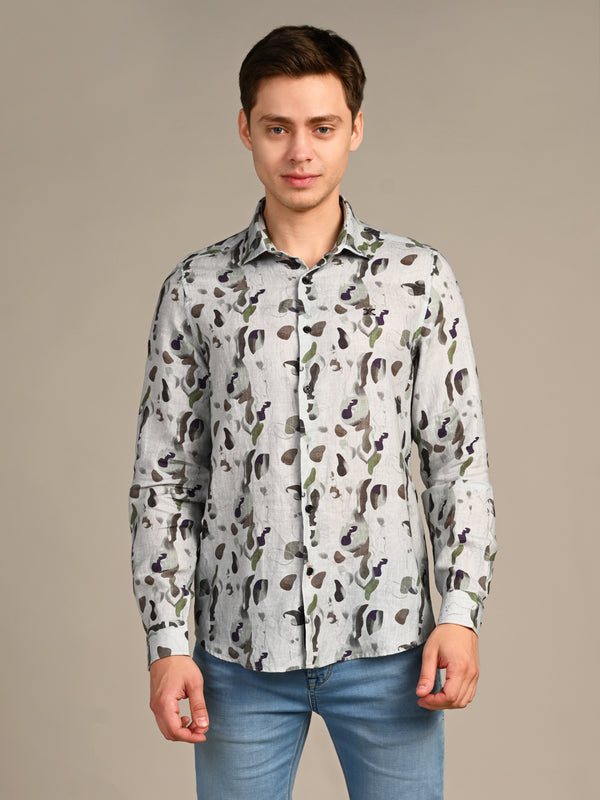 Killer Men Green Printed Straight Fit Shirts