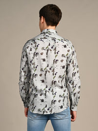 Killer Men Green Printed Straight Fit Shirts