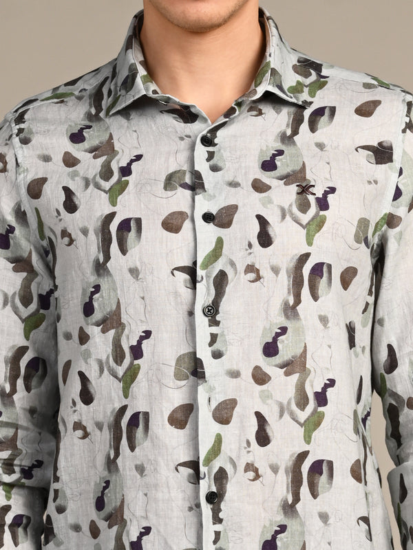 Killer Men Green Printed Straight Fit Shirts
