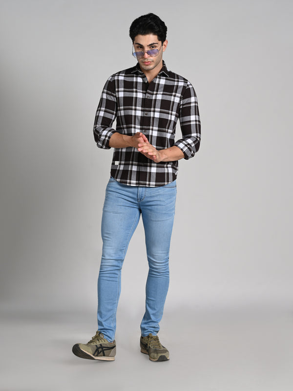 Killer Men Coffee Checks Straight Fit Shirts