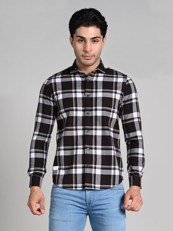 Killer Men Coffee Checks Straight Fit Shirts