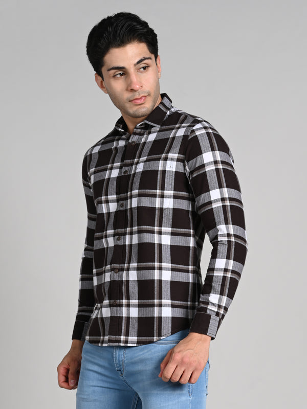 Killer Men Coffee Checks Straight Fit Shirts