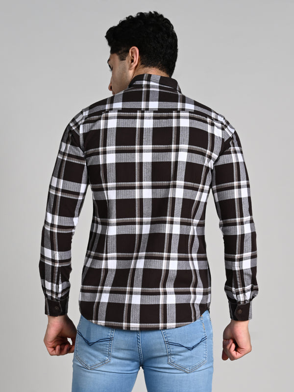 Killer Men Coffee Checks Straight Fit Shirts