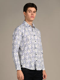 Killer Men Purple Printed Slim Fit Shirts