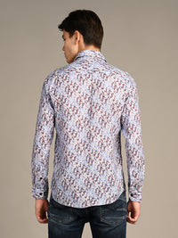 Killer Men Coffee Printed Straight Fit Shirts