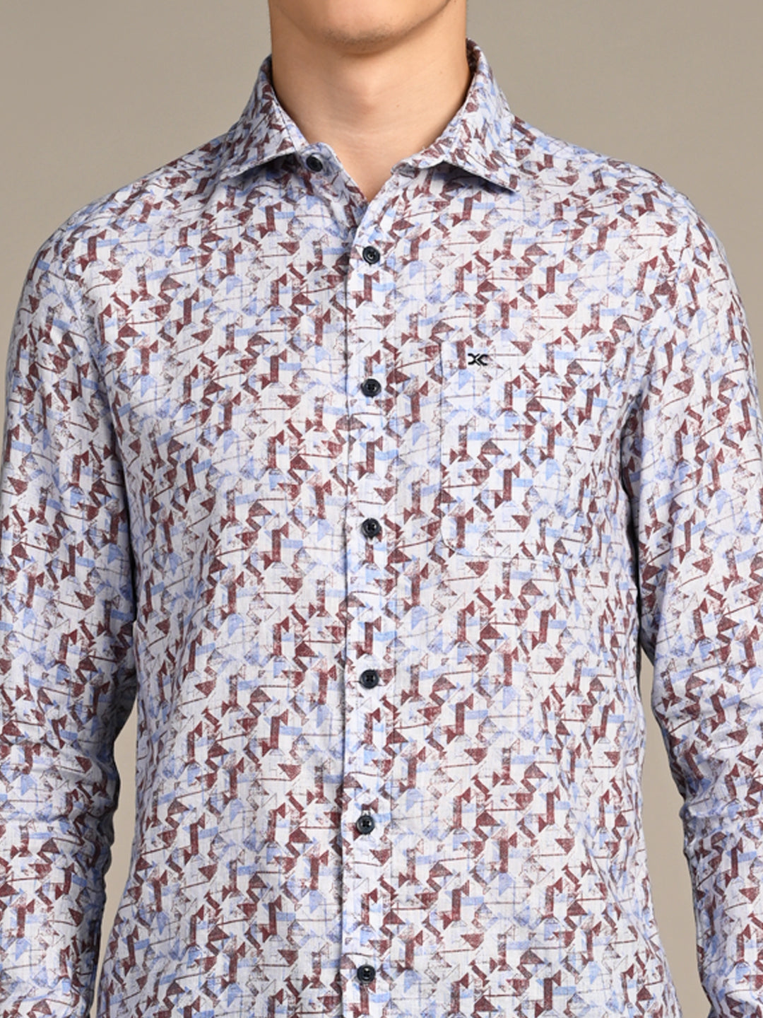Killer Men Coffee Printed Straight Fit Shirts