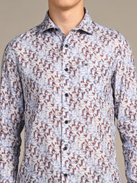 Killer Men Coffee Printed Straight Fit Shirts