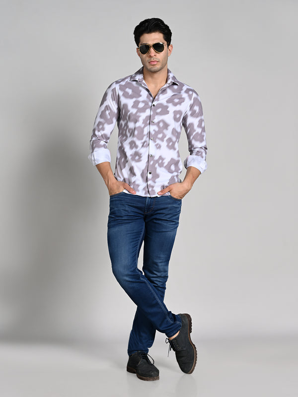 Killer Men Brown Printed Slim Fit Shirts