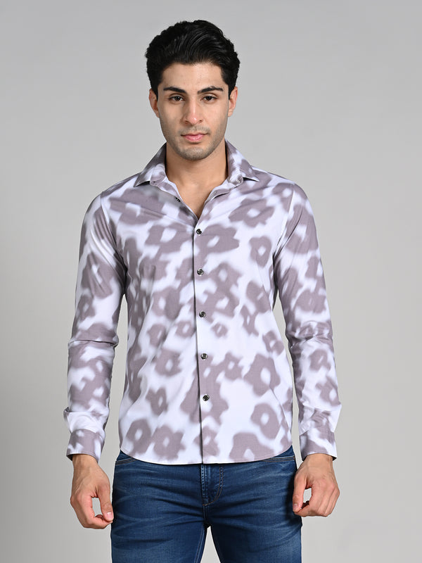 Killer Men Brown Printed Slim Fit Shirts