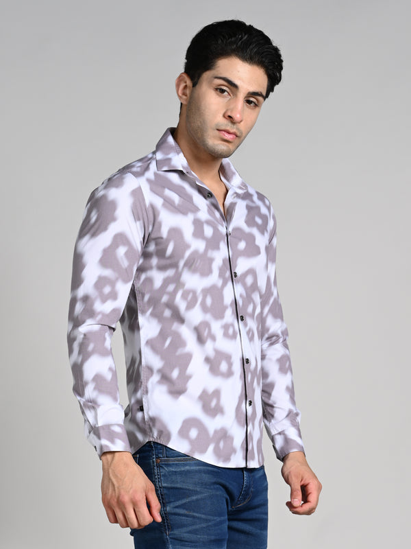 Killer Men Brown Printed Slim Fit Shirts