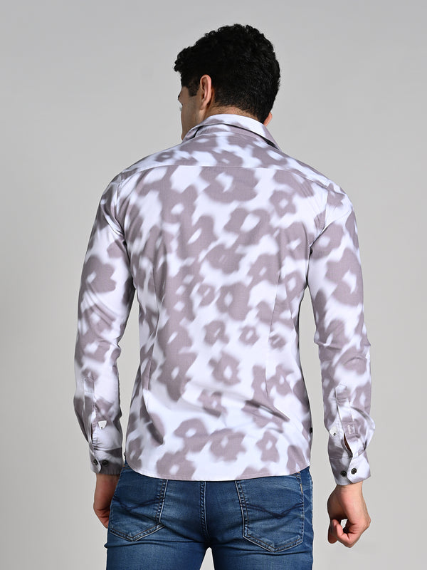 Killer Men Brown Printed Slim Fit Shirts